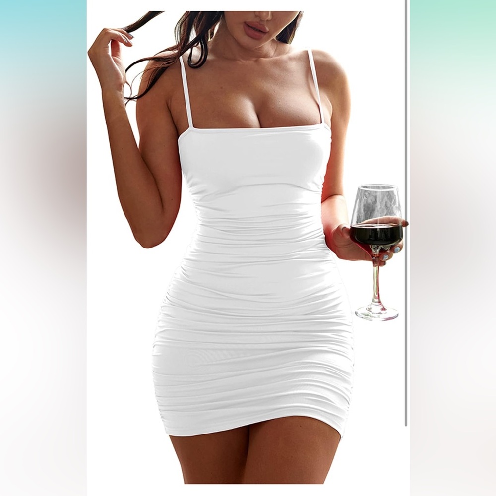 Womens white bodycon mini dress